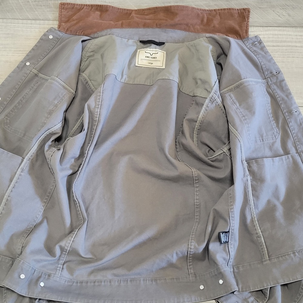 Kimes Ranch Light Gray Worker Jacket with Brown Corduroy Collar - Picture 14 of 16